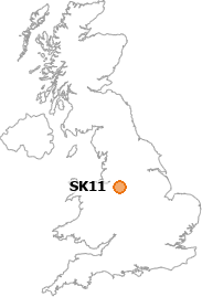 map showing location of SK11