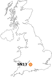 map showing location of SN13