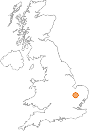 map showing location of Soham, Cambridgeshire