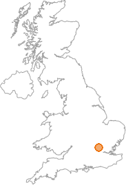 map showing location of St Albans, Hertfordshire