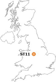map showing location of ST11