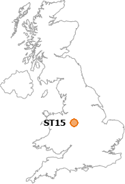 map showing location of ST15