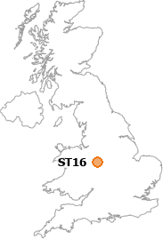map showing location of ST16