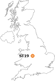 map showing location of ST19