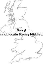 map showing location of Stoney Middleton, Derbyshire