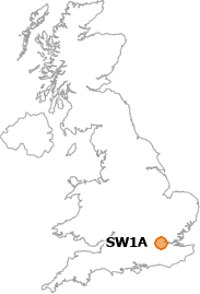 map showing location of SW1A