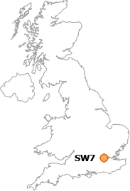 map showing location of SW7