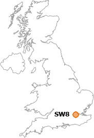 map showing location of SW8