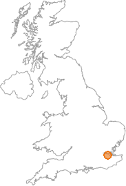 map showing location of Swanscombe, Kent