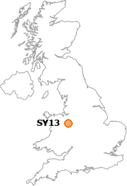 map showing location of SY13