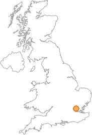 map showing location of Thornwood Common, Essex