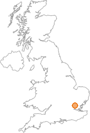 map showing location of Threshers Bush, Essex