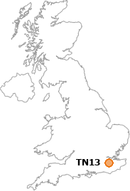 map showing location of TN13
