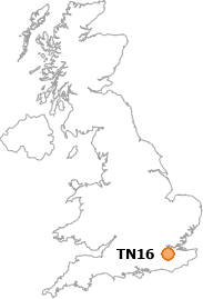 map showing location of TN16