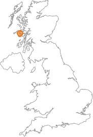 map showing location of Tostarie, Argyll and Bute