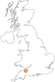 map showing location of Treborough, Somerset
