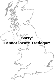 map showing location of Tredegar, Blaenau Gwent