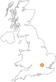 map showing location of Tring, Hertfordshire