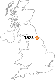 map showing location of TS23