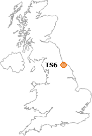 map showing location of TS6