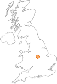 map showing location of Twyford, Derbyshire