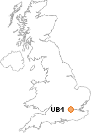 map showing location of UB4