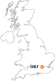 map showing location of UB7