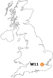 map showing location of W11