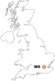 map showing location of W8