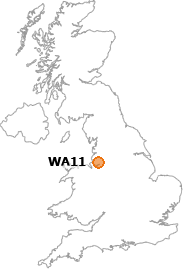 map showing location of WA11
