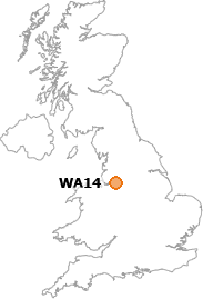 map showing location of WA14