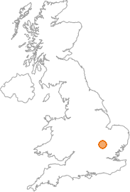 map showing location of Waresley, Cambridgeshire