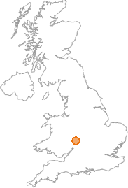 map showing location of Warndon, Hereford and Worcester