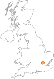map showing location of Welwyn Garden City, Hertfordshire