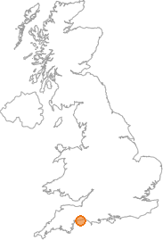 map showing location of Weston, Devon