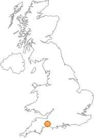 map showing location of Whitestaunton, Somerset