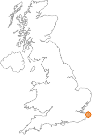 map showing location of Woodnesborough, Kent