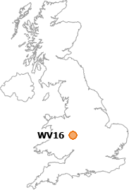 map showing location of WV16