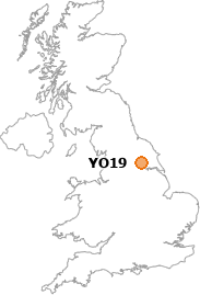 map showing location of YO19