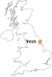 map showing location of YO25