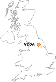 map showing location of YO26