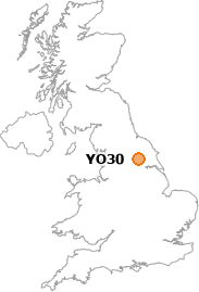 map showing location of YO30