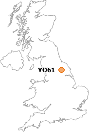 map showing location of YO61