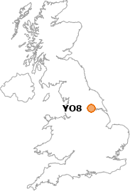 map showing location of YO8