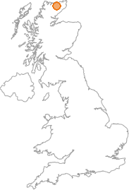 map showing location of Achiemore, Highland