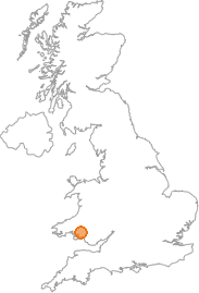 map showing location of Ammanford, Carmarthenshire