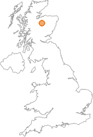 map showing location of Auchgourish, Highland