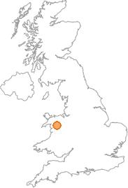 map showing location of Bala, Gwynedd