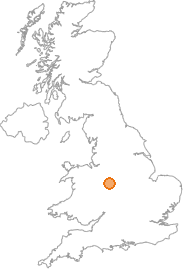 map showing location of Bednall, Staffordshire