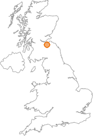 map showing location of Bonnyrigg, Midlothian